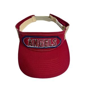 Anaheim Angels Visor Hat Cap Snap Back Stadium Promo One‎ Size Red MLB Baseball